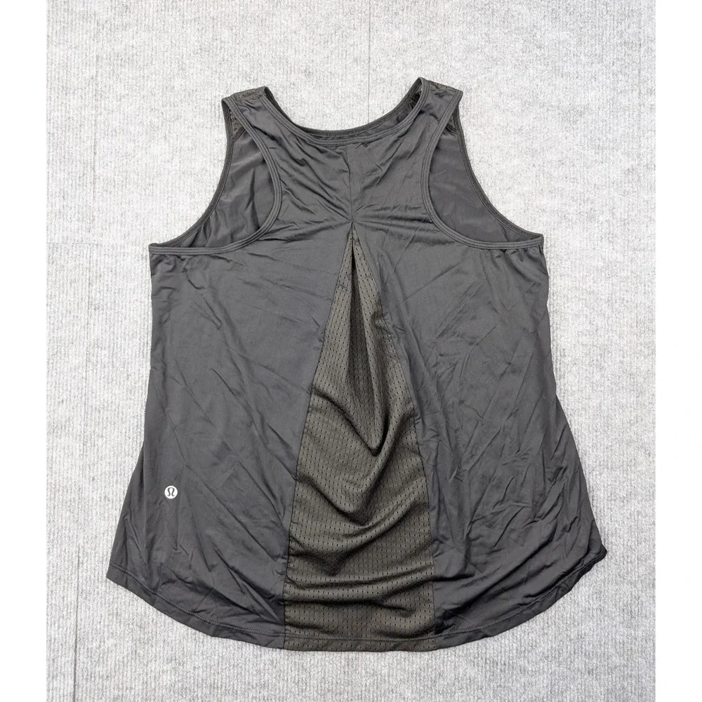 Lululemon Mesh Back Tank Womens 6 Black Lightweight Athletic Relaxed Fit Running